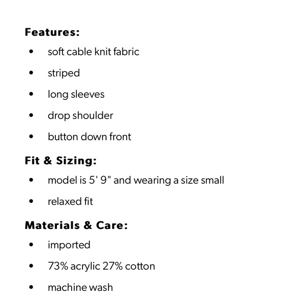 NWT Maurice’s Prep Varsity Women's Striped Cable Knit Cardigan Sweater, Medium - Picture 3 of 6